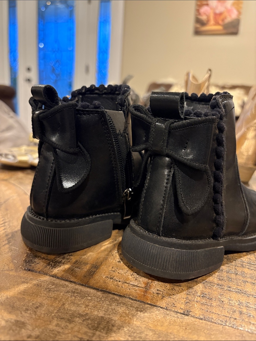 Source Unknown Kids Black Bow Back Ankle Boots